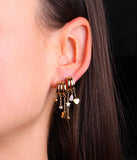 Triples Boucles d'oreilles ZAG Lorena en acier doré (3 anneaux pour 1 seul perçage)