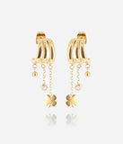 Triples Boucles d'oreilles ZAG Lorena en acier doré (3 anneaux pour 1 seul perçage)