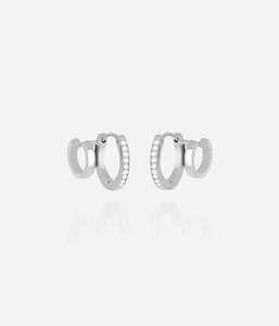 Boucles d'oreilles doubles ZAG Uria en acier