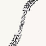 Rosefield Studio Octagon XS Double Chain acier et gris