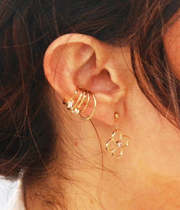 Earcuff ZAG Gabriella en acier doré (vendu à l'unité)