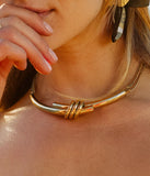 Collier ZAG Sagone en acier doré