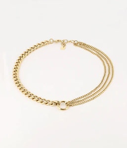 Collier ZAG Quatro en acier doré