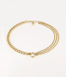 Collier ZAG Quatro en acier doré