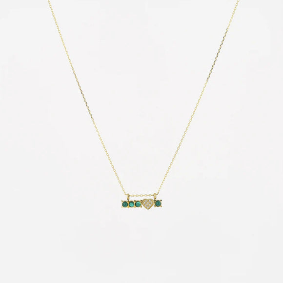 Collier ZAG coeur Brenda en acier doré