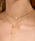 Collier ZAG Izia en acier doré avec perle de culture