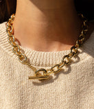 Collier ZAG Ecume en acier doré