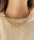 Collier ZAG Ecume en acier doré