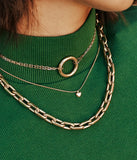 Collier ZAG Cintra en acier doré et nacre
