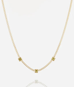 Collier ZAG Armel vert clair en acier doré