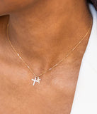 Collier ZAG Croix Quarto en acier doré