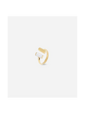 Bague ZAG Cannelle en acier doré et nacre