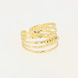 Bague ZAG Ombrine en acier doré