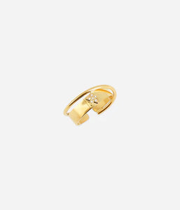 Bague Zag Themis en acier doré