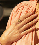 Bague ZAG Angel en acier doré