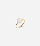 Bague ZAG Racine en acier doré et nacre