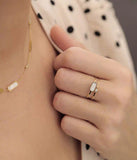 Bague Zag Screen en acier doré