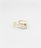 Bague Zag Screen en acier doré