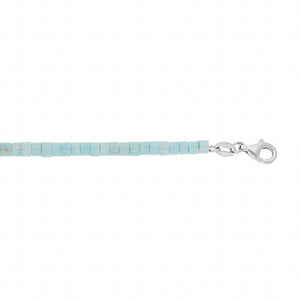 Chaine de cheville en pierres de turquoise et argent