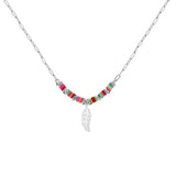 Collier Cocktail Plume Argent