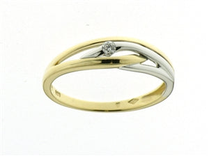 Bague en or jaune 18CT et diamant 325-57