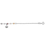 Chaine de cheville argent coquillage poudré