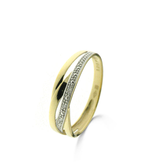 Bague en or jaune 18ct et diamants 325-166