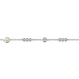 Chaine de cheville cubes avec billes en argent + perles synthétiques et zi