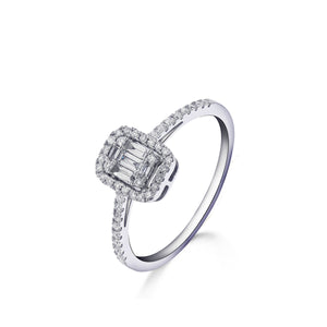 Solitaire en Or Blanc 18CT et diamants 305-156