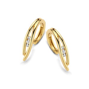 Créoles en or 18 ct et diamants