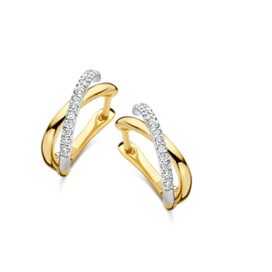 Créoles en or 18 ct et diamants