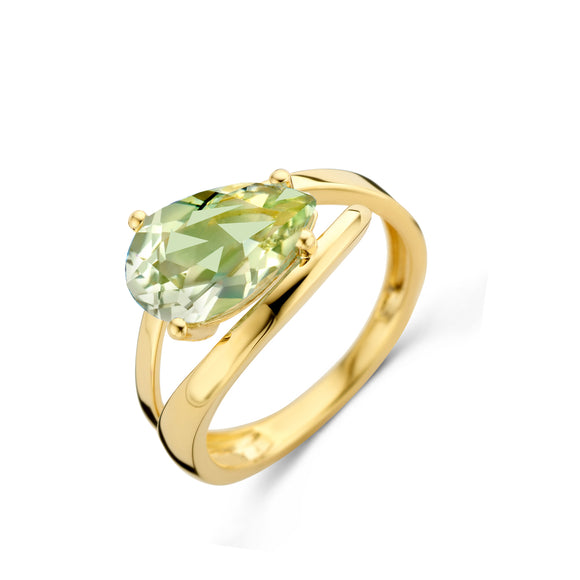Bague or jaune 18 ct avec Prasiolite 317-116