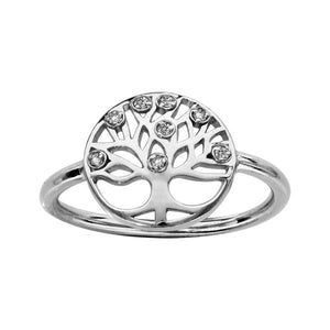 Bague Arbre de vie et zirconiums