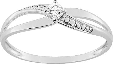 Bague en or blanc 9ct et zirconiums 401-264