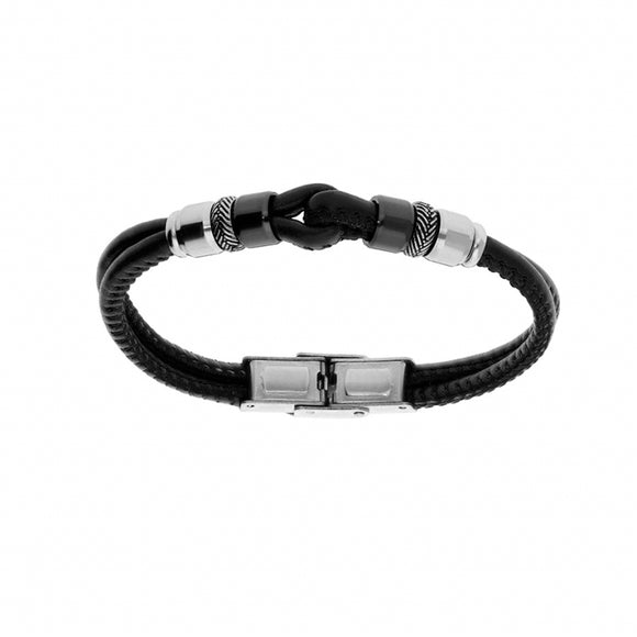 Bracelet Nino enfant en cuir et acier
