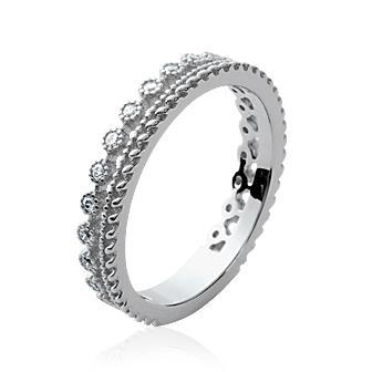 Bague en argent rhodiée et zirconium