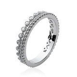 Bague en argent rhodiée et zirconium