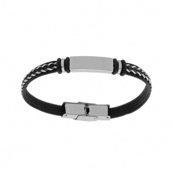 Bracelet Axel enfant en cuir et acier