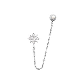 Mono boucle en argent et zirconium