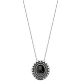Collier sautoir en acier et céramique noire
