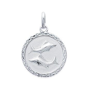 Pendentif Poisson en argent rhodié