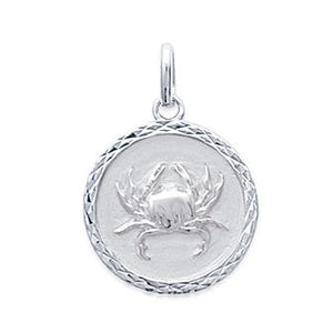 Pendentif Cancer en argent rhodié