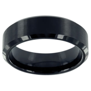 Bague céramique noire mat et brillant