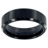 Bague céramique noire mat et brillant