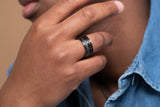 Bague Emilien en acier IP noir vintage