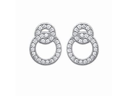 Boucles Romarine en argent et zirconium