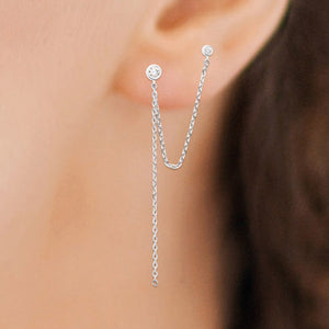 Mono boucle en argent et zirconium