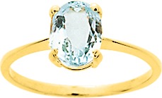 Bague or jaune 18 ct et aigue marine 317-58