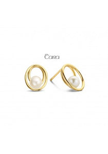 Boucles d'oreilles Maureen en or 18ct et perle d'eau douce CA387