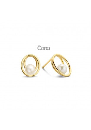 Boucles d'oreilles Maureen en or 18ct et perle d'eau douce CA387